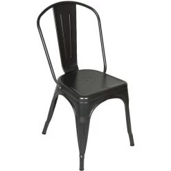 OOBEST Lot De 4 Chaises Salle à Manger Style Industriel En Métal Empilable Tabouret De Cuisine Vintage Assise Métal 85*45*45cm Noir -banc et tabouret Soldes Boutique 20717053 5