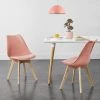 Lot De 2 Chaises De Salle à Manger Milano Similicuir Effet Hêtre Rose [en.casa] -banc et tabouret Soldes Boutique 20889631 1