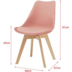 Lot De 2 Chaises De Salle à Manger Milano Similicuir Effet Hêtre Rose [en.casa] -banc et tabouret Soldes Boutique 20889631 3