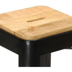 Tabourets De Bar Bois De Manguier Massif 2 Pcs Noir VidaXL 10 Tabourets De Bar Bois De Manguier Massif 2 Pcs Noir VidaXL -banc et tabouret Soldes Boutique 20996151 4