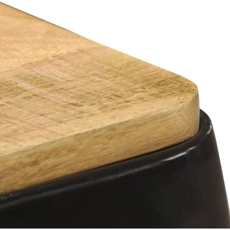 Tabourets De Bar Bois De Manguier Massif 2 Pcs Noir VidaXL 7 Tabourets De Bar Bois De Manguier Massif 2 Pcs Noir VidaXL – Image 5