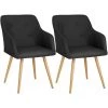 TECTAKE 2 Chaises Style Scandinave TANJA - Chaise Scandinave, Fauteuil Scandinave, Chaise Vintage - Noir -banc et tabouret Soldes Boutique 21274288 1