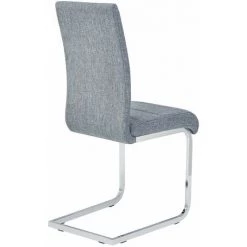 IDIMEX Lot De 4 Chaises De Salle à Manger LETICIA Piètement En Métal Chromé Et Revêtement En Tissu Gris - Gris -banc et tabouret Soldes Boutique 21650026 4