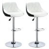 DazHom?Lot De 2 Tabouret De Bar En Similicuir , Hauteur Et Rotation R��glables��Blanc Et Noir -banc et tabouret Soldes Boutique 22090733 1