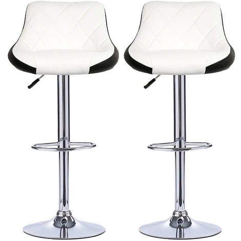 DazHom?Lot De 2 Tabouret De Bar En Similicuir , Hauteur Et Rotation R��glables��Blanc Et Noir 5 DazHom?Lot De 2 Tabouret De Bar En Similicuir , Hauteur Et Rotation R��glables��Blanc Et Noir – Image 3
