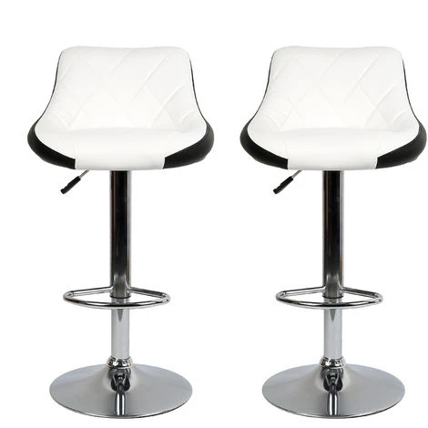 DazHom?Lot De 2 Tabouret De Bar En Similicuir , Hauteur Et Rotation R��glables��Blanc Et Noir 7 DazHom?Lot De 2 Tabouret De Bar En Similicuir , Hauteur Et Rotation R��glables��Blanc Et Noir – Image 5