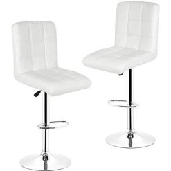 DazHom?Lot De 2 Tabourets De Bar - Coussin Confortable - Contemporain��blanc