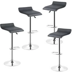 DazHom?Lot De 4 Tabourets De Bar - Hauteur R��glable - Contemporain��noir -banc et tabouret Soldes Boutique 22092014 3
