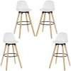 DazHom?Lot De 4 Tabourets De Bar En Bois H��tre Massif - Si��ges En Similicuir - Scandinave,blanc -banc et tabouret Soldes Boutique 22093614 1