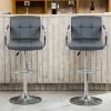 DazHom?Lot De 2 Tabourets De Bar Avec Dossier, Accoudoir, Chrom��, Rotation �� 360��, Hauteur R��glable��Gris -banc et tabouret Soldes Boutique 22094543 1