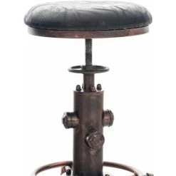 CLP Tabouret De Bar Lumos En Similicuir Inspiration Vintage Noir Bronze -banc et tabouret Soldes Boutique 22335562 2