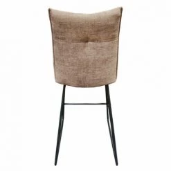 MEUBLETMOI Chaise De Bar En Tissu Beige Avec Piètement En Métal Noir Mat - LUCKY - Beige -banc et tabouret Soldes Boutique 22778233 4