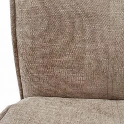 MEUBLETMOI Chaise De Bar En Tissu Beige Avec Piètement En Métal Noir Mat - LUCKY - Beige -banc et tabouret Soldes Boutique 22778233 5