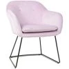 Besoa Zoe Chaise Rembourrée Pieds Acier Revêtement Polyester Velours Rose -banc et tabouret Soldes Boutique 22845311 1