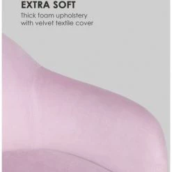 Besoa Zoe Chaise Rembourrée Pieds Acier Revêtement Polyester Velours Rose -banc et tabouret Soldes Boutique 22845311 3