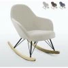 AHD AMAZING HOME DESIGN Chaise à Bascule Au Design Moderne Eiffel ROCKing En Velours | Beige