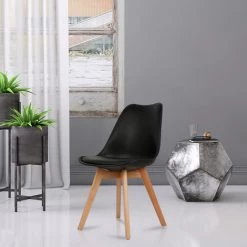 BATHRINS Lot De 4 Chaises - Design Contemporain Nordique Et Scandinave-NOIR -banc et tabouret Soldes Boutique 23064819 3