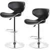 BATHRINS Lot De 2 Tabourets De Bar Réglables - Simili Noir - Contemporain - L 51 X P 50 Cm -banc et tabouret Soldes Boutique 23066947 1