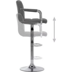 Topdeal Tabouret De Bar Gris Clair Tissu -banc et tabouret Soldes Boutique 23213500 5
