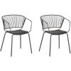 BELIANI Lot De 2 Chaises En Métal Noir - Noir 1 BELIANI Lot De 2 Chaises En Métal Noir - Noir -banc et tabouret Soldes Boutique 23286985 1