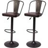 DéCOSHOP26 2x Tabourets De Bar En Simili Cuir Marron Et Métal Noir Style Industrielle Hauteur Réglable - Noir -banc et tabouret Soldes Boutique 23399677 1