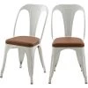 RENDEZ VOUS DéCO Chaise Indus Charly Blanche Et Marron (lot De 2) - Blanc -banc et tabouret Soldes Boutique 23437114 1