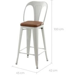 RENDEZ VOUS DéCO Chaise De Bar Mi-hauteur Charly Blanche Et Marron 66cm (lot De 2) - Blanc 8 RENDEZ VOUS DéCO Chaise De Bar Mi-hauteur Charly Blanche Et Marron 66cm (lot De 2) - Blanc -banc et tabouret Soldes Boutique 23437139 2