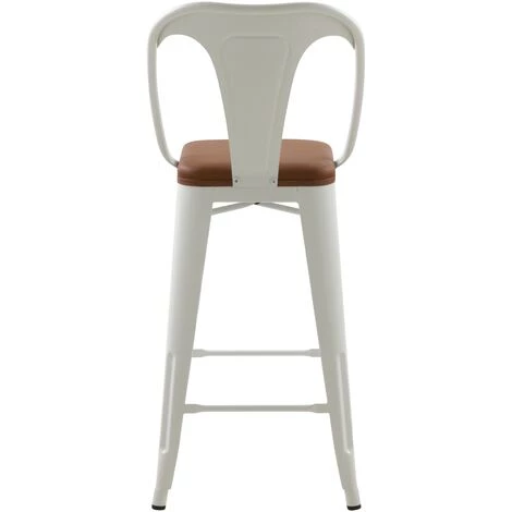 RENDEZ VOUS DéCO Chaise De Bar Mi-hauteur Charly Blanche Et Marron 66cm (lot De 2) - Blanc 7 RENDEZ VOUS DéCO Chaise De Bar Mi-hauteur Charly Blanche Et Marron 66cm (lot De 2) - Blanc – Image 5