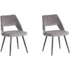 BELIANI Lot De 2 Chaises De Salle à Manger En Velours Gris - Gris 1 BELIANI Lot De 2 Chaises De Salle à Manger En Velours Gris - Gris -banc et tabouret Soldes Boutique 23473630 1