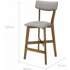 RENDEZ VOUS DéCO Chaise De Bar Mi-hauteur Elmer Grise En Bois Foncé 68 Cm (lot De 2) -banc et tabouret Soldes Boutique 23510576 3