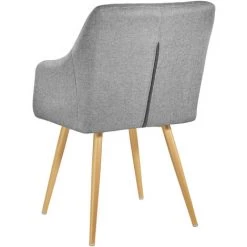 TECTAKE Lot De 6 Chaises Style Scandinave TANJA - Chaise Scandinave, Fauteuil Scandinave, Chaise Vintage - Gris -banc et tabouret Soldes Boutique 23559213 4