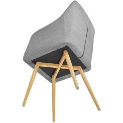 TECTAKE Lot De 6 Chaises Style Scandinave TANJA - Chaise Scandinave, Fauteuil Scandinave, Chaise Vintage - Gris -banc et tabouret Soldes Boutique 23559213 5