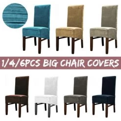 MANTA 1 Pc Housse De Chaise De Salle à Manger Extensible Housse De Siège Housse En Peluche élastique Coussin Pour Banquet Mariage Kaki (kaki) Kaki 1 FOIS -banc et tabouret Soldes Boutique 23606736 5