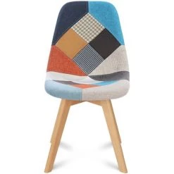 IDMARKET Lot De 2 Chaises SARA Motifs Patchworks Multi-couleurs - Multicolor -banc et tabouret Soldes Boutique 23704198 3