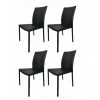 MEUBLETMOI Lot De 4 Chaises Noires En PU - LUFY - Noir