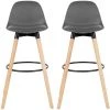DazHom? 2 Tabouret De Bar Avec Plateau En PP Gris H��tre -banc et tabouret Soldes Boutique 23840596 1