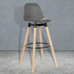 DazHom? 2 Tabouret De Bar Avec Plateau En PP Gris H��tre -banc et tabouret Soldes Boutique 23840596 4