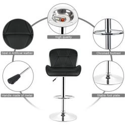 DazHom? 2 Chaise De Bar R��servoir Europ��en Noir Et Blanc -banc et tabouret Soldes Boutique 23841574 4