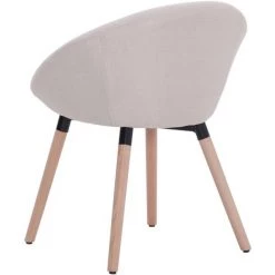 Topdeal Chaise De Salle à Manger Crème Tissu -banc et tabouret Soldes Boutique 23845430 4