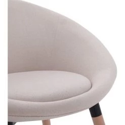 Topdeal Chaise De Salle à Manger Crème Tissu -banc et tabouret Soldes Boutique 23845430 5