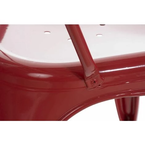 CLP Lot De 4 Chaises Métalliques Empilables Benedikt Rouge 5 CLP Lot De 4 Chaises Métalliques Empilables Benedikt Rouge – Image 3