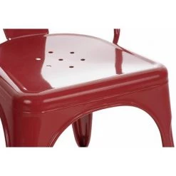 CLP Lot De 4 Chaises Métalliques Empilables Benedikt Rouge 11 CLP Lot De 4 Chaises Métalliques Empilables Benedikt Rouge -banc et tabouret Soldes Boutique 23917812 5