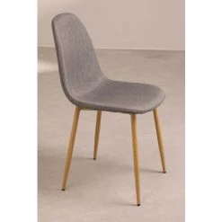 Chaise Pour Salle à Manger Glamm SKLUM Polyester - Acier Bois Naturel - Bois Naturel Gris Clair -banc et tabouret Soldes Boutique 24008362 4