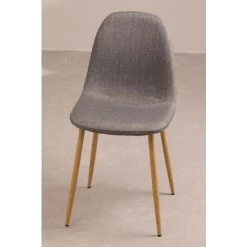Chaise Pour Salle à Manger Glamm SKLUM Polyester - Acier Bois Naturel - Bois Naturel Gris Clair -banc et tabouret Soldes Boutique 24008362 5