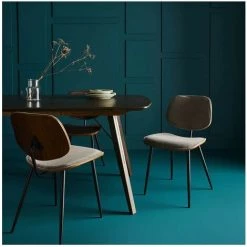 Lot De 2 Chaises En Velours Avec Finition Bois - Olympia - Signature - Gris Clair - Gris Clair -banc et tabouret Soldes Boutique 24042239 2