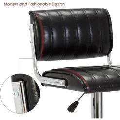 INTIMATEWMHEART Lot De 2 Tabourets De Bar Réglable Chaise Haute De Bar Chromés Avec Repose-Pieds Décoré Par Rayures Verticales Noir - Noir -banc et tabouret Soldes Boutique 24075058 2