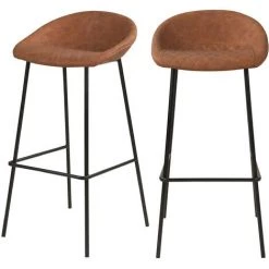 RENDEZ VOUS DéCO Chaise De Bar Camini Camel 75 Cm (lot De 2) - Camel