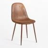 Lot De 2 Chaises En Similicuir Glamm SKLUM Simili Cuir - Acier Bois Foncé Café Vintage - Bois Foncé Café Vintage