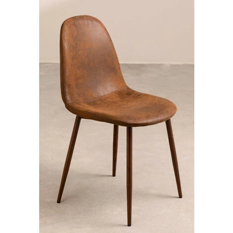 Lot De 2 Chaises En Similicuir Glamm SKLUM Simili Cuir - Acier Bois Foncé Café Vintage - Bois Foncé Café Vintage 4 Lot De 2 Chaises En Similicuir Glamm SKLUM Simili Cuir - Acier Bois Foncé Café Vintage - Bois Foncé Café Vintage – Image 2