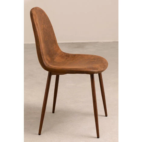 Lot De 2 Chaises En Similicuir Glamm SKLUM Simili Cuir - Acier Bois Foncé Café Vintage - Bois Foncé Café Vintage 5 Lot De 2 Chaises En Similicuir Glamm SKLUM Simili Cuir - Acier Bois Foncé Café Vintage - Bois Foncé Café Vintage – Image 3